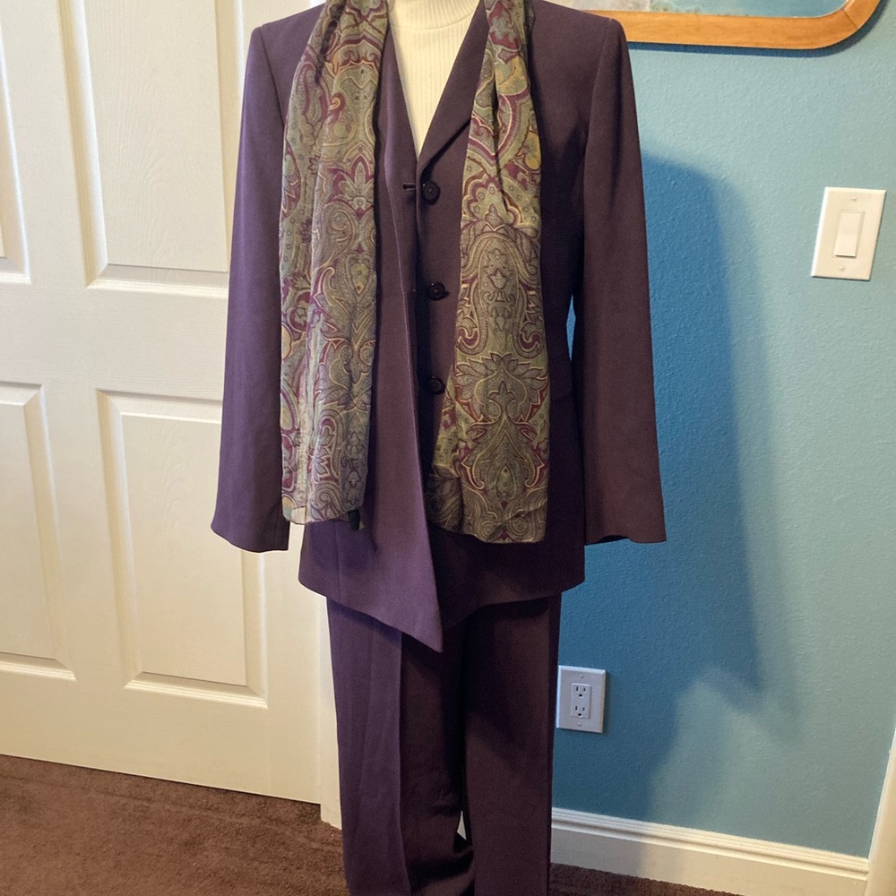 Preston & York Deep Purple Pant Suit with Jacket
